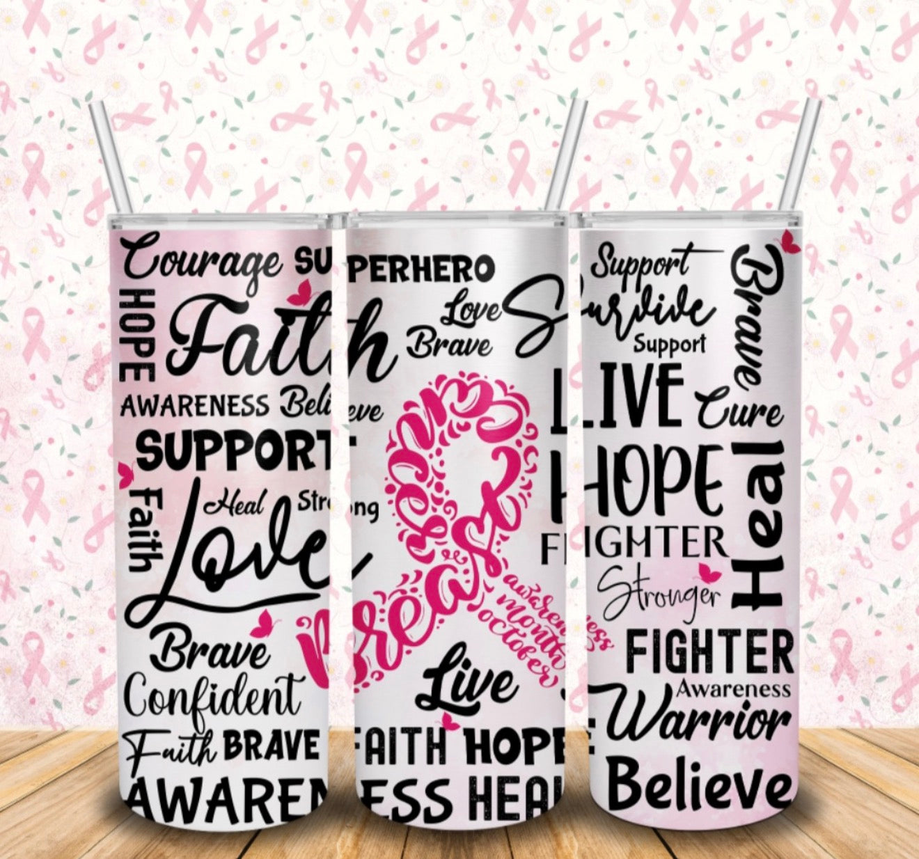Pink Ribbon 20oz Tumbler