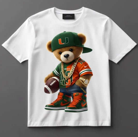 Orange & Green Football Tee