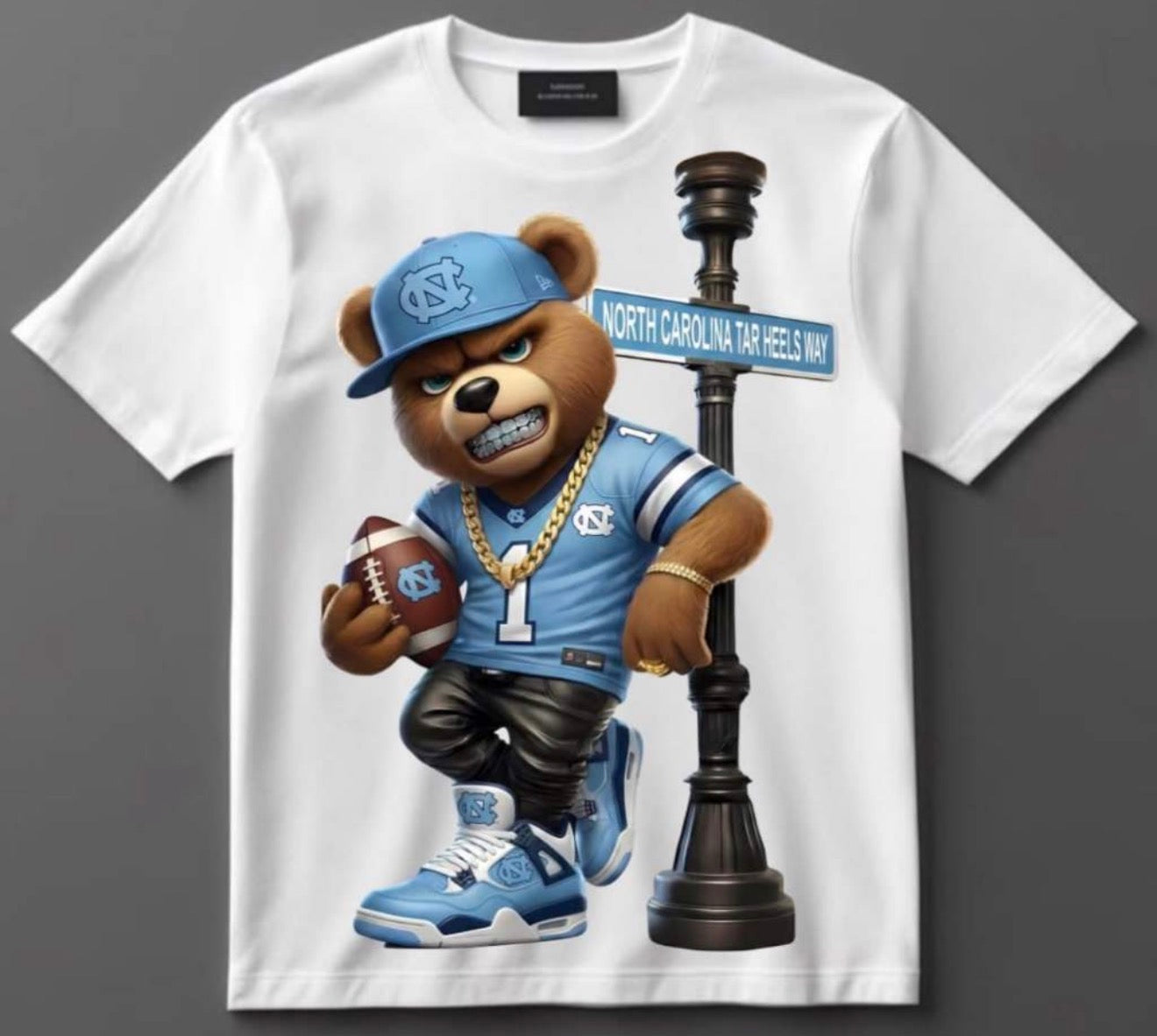 Light Blue Football Graphic Tee