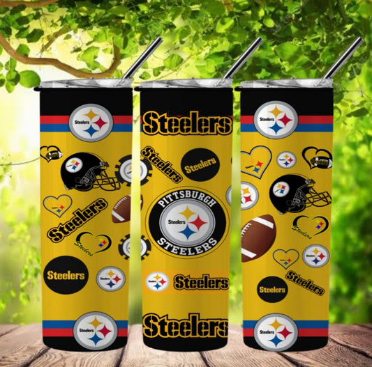 Yellow Pittsburgh Inspired Graphic 20oz Tumbler